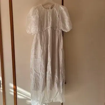 JUMELLE 퍼프 슬리브 롱 원피스 화이트