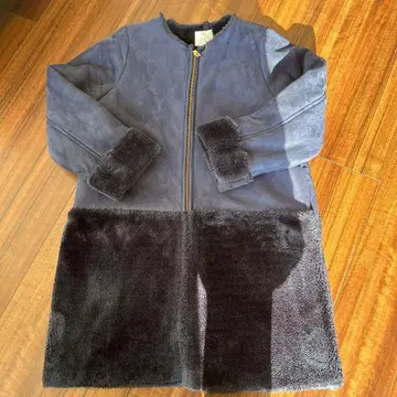 AG 네이비 집업 무스탕 코트