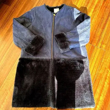 AG 네이비 집업 무스탕 코트