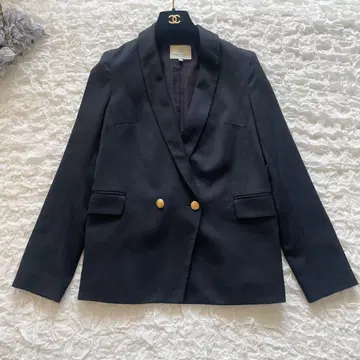 뷰티 앤 유스 울 x 폴리 더블 자켓 블랙 골드 버튼