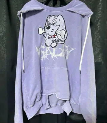GALFY 강아지 캐릭터 후드티 보라색