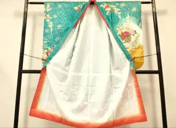 시치고산 파란색 빨간색 꽃무늬 7세