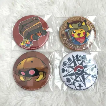 포켓몬 화석 박물관 한정판 캔뱃지 4개 세트