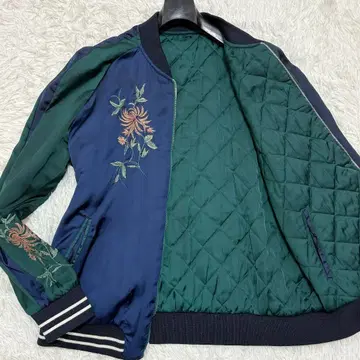 레어 L 사이즈 ZARA 리버서블 스카잔 퀼팅 꽃무늬 자수