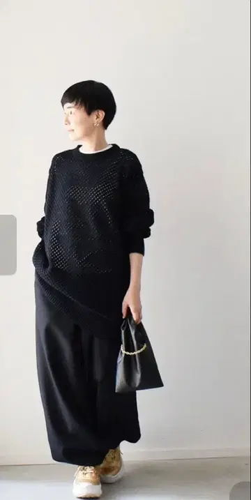 skep 블랙 롱 니트