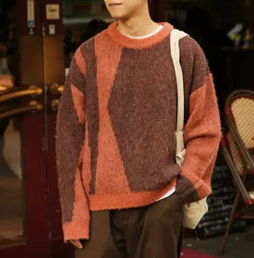 NUGU 클러치 남성용 여성용 알파카 아트 워크 브러쉬 니트