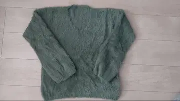 카키, 니트, 스웨터, 샤기 소재