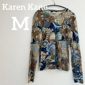 레어 Karen Kane [ M ] 꽃무늬 상의 스팽글 브라운 계열