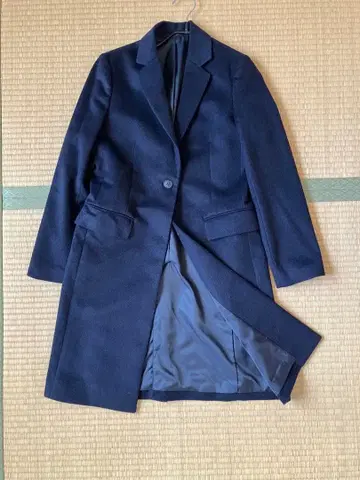 새상품급 UNIQLO 캐시미어 울 네이비 체스터 코트 M 유니클로