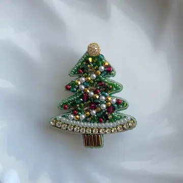 x'mas tree 브로치 크리스마스 트리 비즈 자수