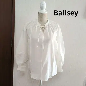 Ballsey 보르지 하이카운트 리본 블라우스 흰색 화이트 36