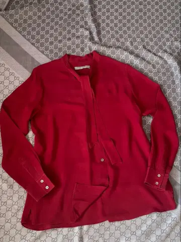 띠어리 럭스 theoryluxe 긴팔 블라우스 리본 실크 100%