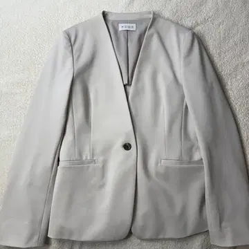 플라스테 스트레치 노카라 자켓 M 사이즈 베이지