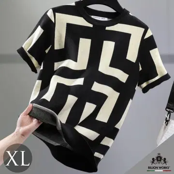 t셔츠 남성용 패턴 셔츠 반팔 썸머 니트 남성용 t셔츠 두꺼운 원단 니트