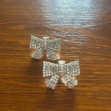 ear PAPILLONNER [ 지르코니아 사용 ] 비쥬 리본 귀걸이