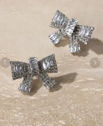 ear PAPILLONNER [ 지르코니아 사용 ] 비쥬 리본 귀걸이