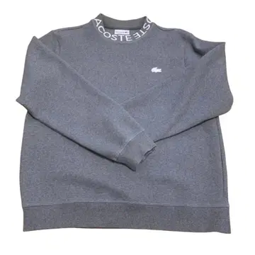 LACOSTE 그레이 맨투맨 US S 사이즈 로고 화이트 라코스테