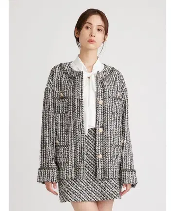 [ 새상품급 ] SNIDEL 트위드 자켓 x 미니 스커트 셋업