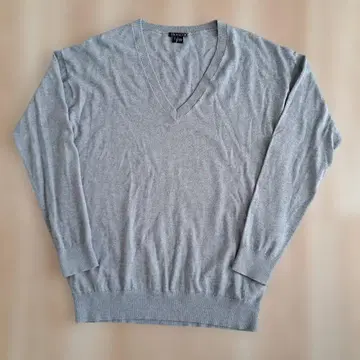 띠어리 V넥 긴팔 니트 스웨터 그레이 캐시미어 S
