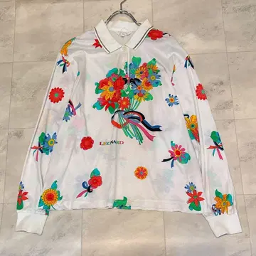 컨디션 최상 레오나르 긴팔 피케 셔츠 골프웨어 올 패턴 팝 꽃무늬 여성용