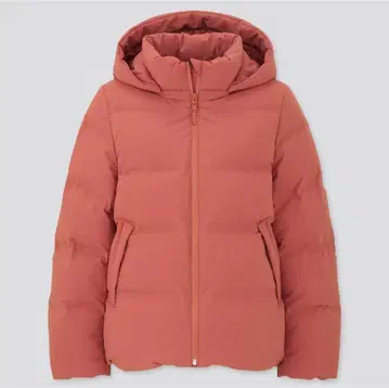 UNIQLO 심리스 다운 후드티 다운 자켓 빨간색 핑크