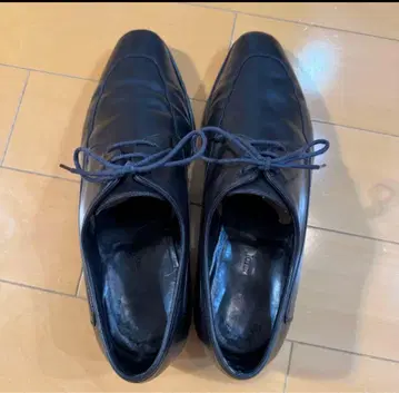 블랙 가죽 레이스업 신발 슬림 핏