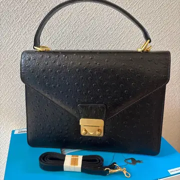 블랙 가죽 숄더 벨트 핸드백