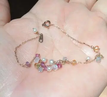 K10 골드 컬러 스톤 팔찌