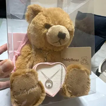 크리스마스, 새상품 테디베어 봉제 인형과 목걸이 세트 하트형 주얼리