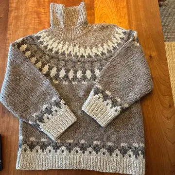 울 하이넥 니트 36 베이지 계열