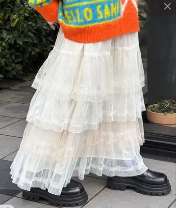 [ HELLO.SANFRANCISCO ] 컬러 블록 튤 캉캉 스커트