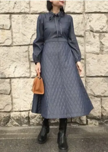 CELFORD 데님 퀼팅 원피스 38