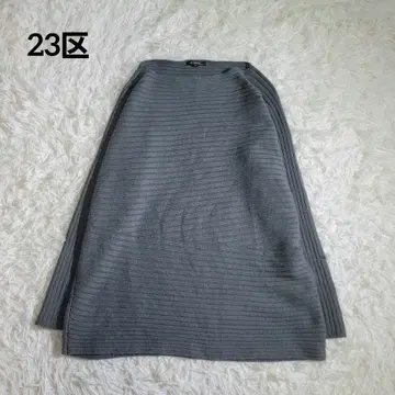 새상품급 23구 빅 사이즈 긴팔 니트 스웨터 리브 울 100% 그레이