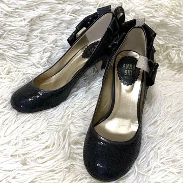 [ 새상품급 ] 안나수이 스팽글 리본 펌프스 23cm 상당