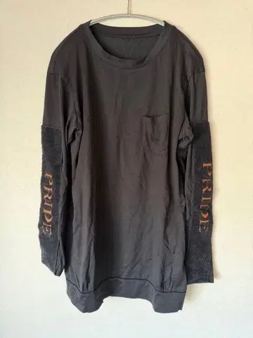 블랙 긴팔 T셔츠 PRIDE 소매 프린트 사이즈 40