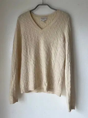 Charter Club 아이보리 V넥 니트 캐시미어