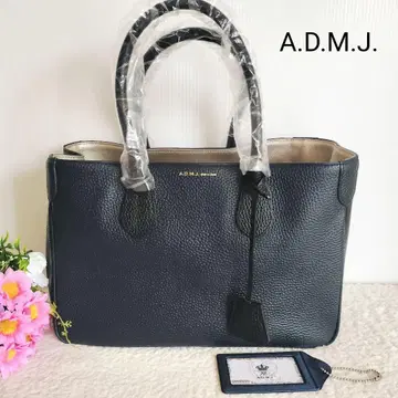 극미품 A.D.M.J. 네이비 블랙 토트백