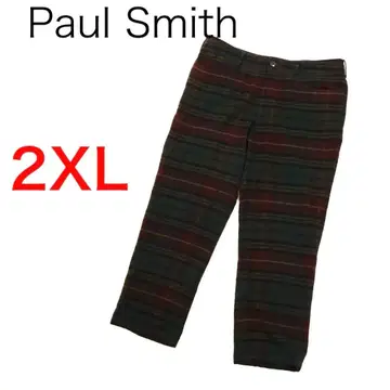 H3852 폴스미스 울 체크 플란넬 팬츠 테이퍼드 팬츠