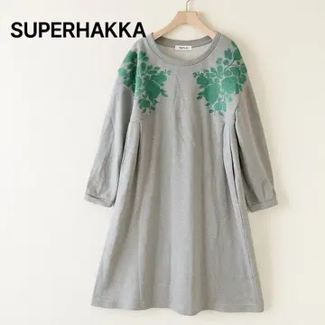 슈퍼 하카 HAKKA 꽃무늬 자수 맨투맨 튜닉 원피스