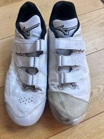 미즈노 화이트 스파이크 26cm 벨크로 테이프