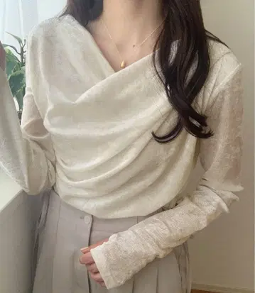 LAUIR 시어 벨로아 드레이프 상의 M 미사용 새상품