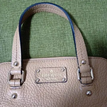 케이트 스페이드 가죽 핸드백 베이지 블랙