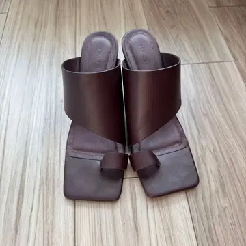 TODAYFUL 스퀘어 레더 샌들 샌들