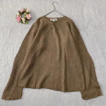 [유나이티드 애로우즈 블루 라벨] 린넨 코튼 리브 스웨터 니트