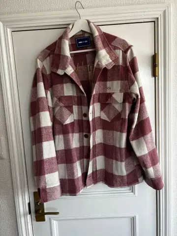 빨간색과 화이트 체크 플란넬 셔츠 Wind And Sea