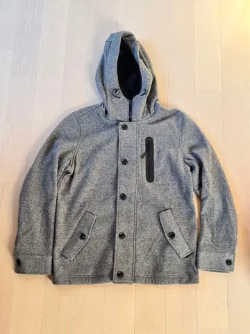 그레이 더플 코트 후드 부착 M