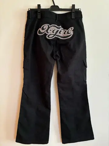 Xgirl 블랙 데님 플레어 팬츠