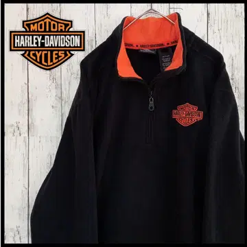 할리데이비슨 플리스 자켓 L 하프 지퍼 자수 빈티지