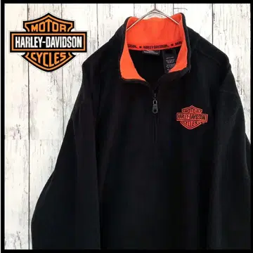할리데이비슨 플리스 자켓 L 하프 지퍼 자수 빈티지