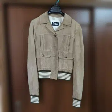 D&G 베이지 스웨이드 (염소) 크롭 자켓